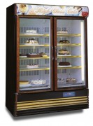 雙門核桃木弧形玻璃開門展示櫃TA-202